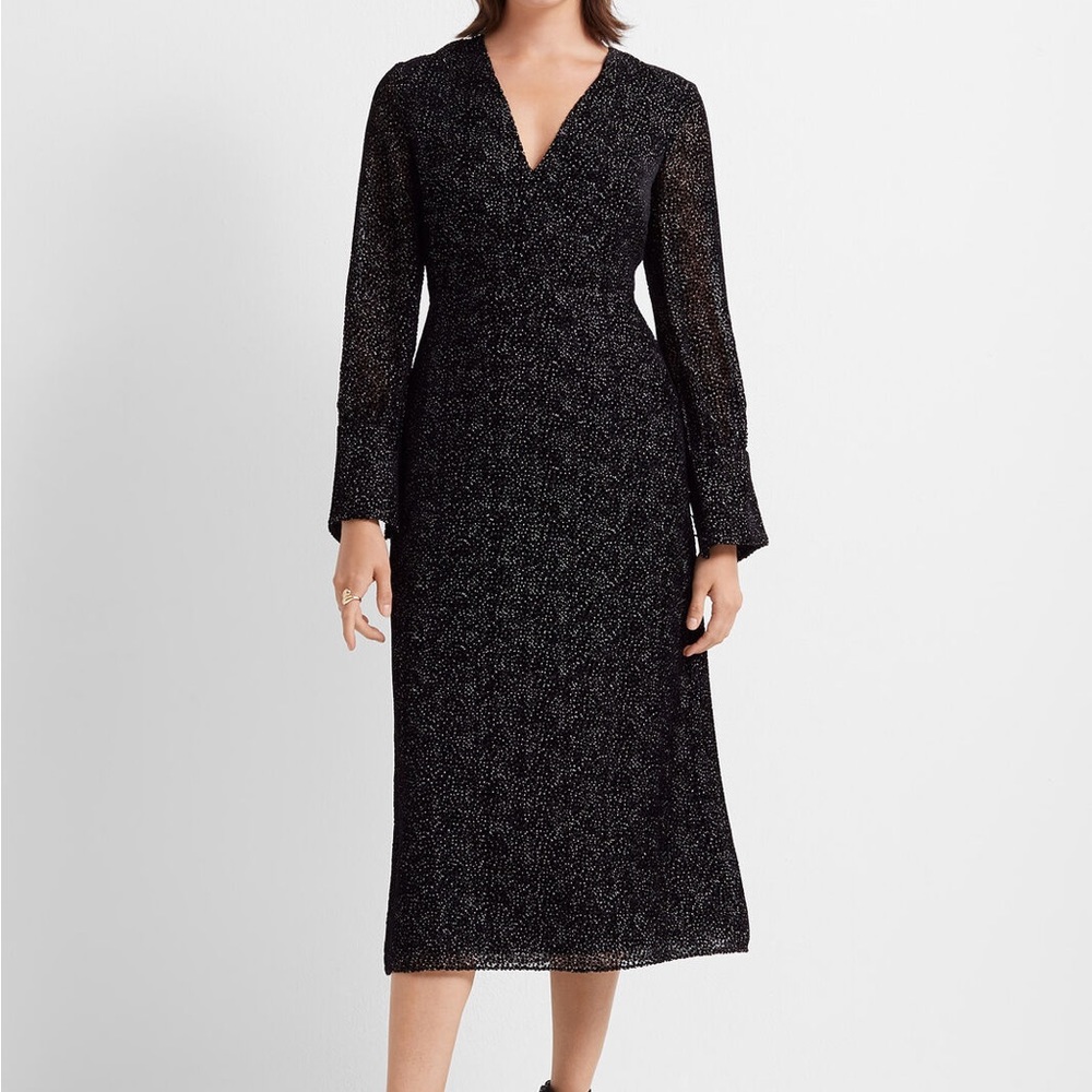 Club Monaco Deep V Burnout Dress